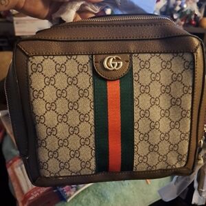 Gucci Brown and Green Crossbody Bag